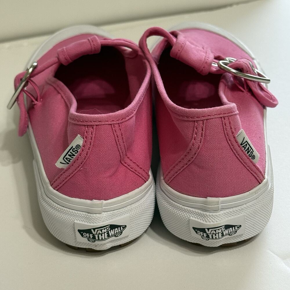 VANS T Strap Heart Buckle Canvas Sneakers Women’s 6.5 Pink White Mary Jane EUC - Picture 4 of 10